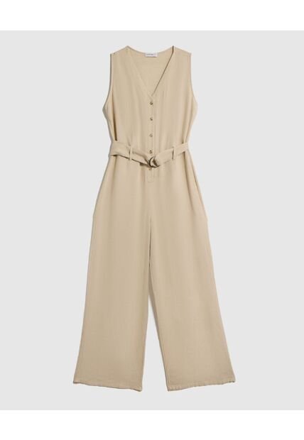 Enterizo  Para Mujer Manga Sisa Color Beige Marca Patprimo #30320108