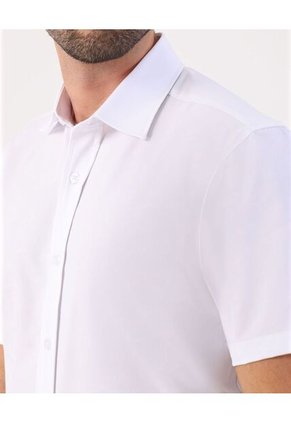 Camisa Formal Manga Corta Para Hombre Blanco Patprimo