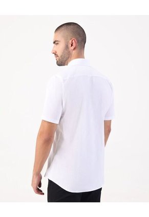 Camisa Formal Manga Corta Para Hombre Blanco Patprimo