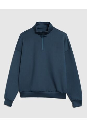 Buzo Unicolor Cuello Alto   Para Mujer Azul Patprimo Patprimo