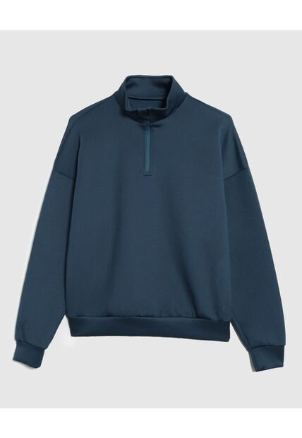 Buzo Unicolor Cuello Alto   Para Mujer Azul Patprimo