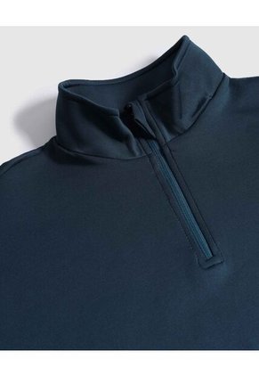 Buzo Unicolor Cuello Alto Para Mujer Azul Patprimo