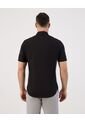 Camisa Casual De Manga Corta   Para Hombre Negro Patprimo de Patprimo