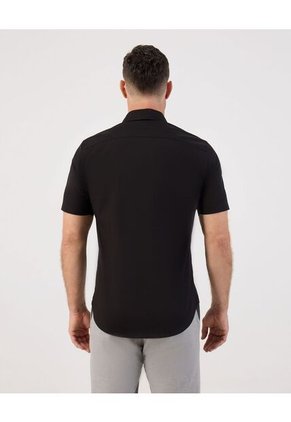 Camisa Casual De Manga Corta Para Hombre Negro Patprimo