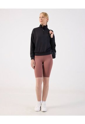 Buzo Unicolor Cuello Alto   Para Mujer Negro Patprimo