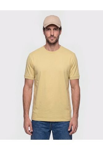 Camiseta Unicolor Básica   Para Hombre Amarillo Patprimo Patprimo