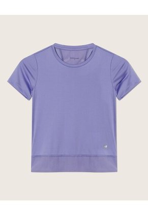 Camiseta Con Detalle De Tul Para Niña Infantil Niña Azul Patprimo