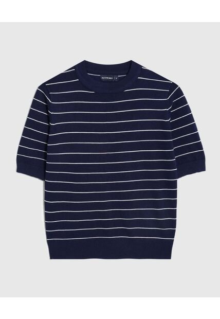 Camiseta  Para Mujer Manga Corta Cuello Redondo Color Azul Marca Patprimo #30093864