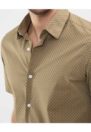 Camisa Para Hombre Manga Corta Sin Bolsillo Cuello Formal C Color Café Marca Patprimo #44013113