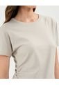 Camiseta Para Mujer Manga Corta Cuello Redondo Color Beige Marca Patprimo #30093702 de Patprimo