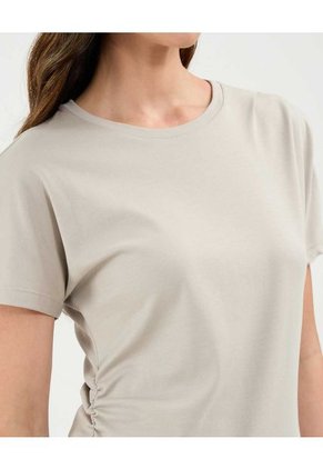Camiseta Para Mujer Manga Corta Cuello Redondo Color Beige Marca Patprimo #30093702