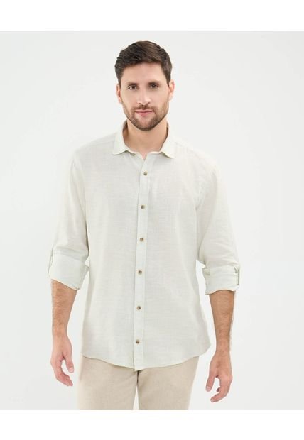Camisa Para Hombre Manga Larga Con Bolsillo Cuello Casual M Color Verde Marca Patprimo #44013094