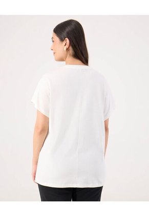 Camiseta Para Mujer Manga Corta Cuello Redondo Color Crema Marca Patprimo #14091444