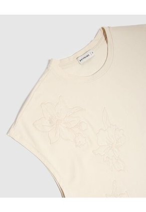 Camiseta Para Mujer Manga Sisa Cuello Redondo Color Beige Marca Patprimo #30093796