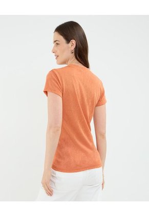 Camiseta Para Mujer Manga Corta Cuello Redondo Color Naranja Marca Patprimo #30093696