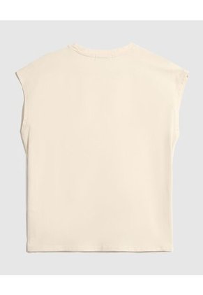Camiseta Para Mujer Manga Sisa Cuello Redondo Color Beige Marca Patprimo #30093796