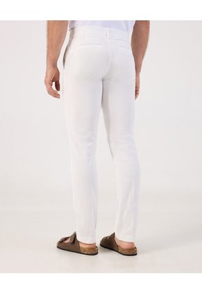 Pantalón Casual Corte Ajustado   Para Hombre Blanco Patprimo