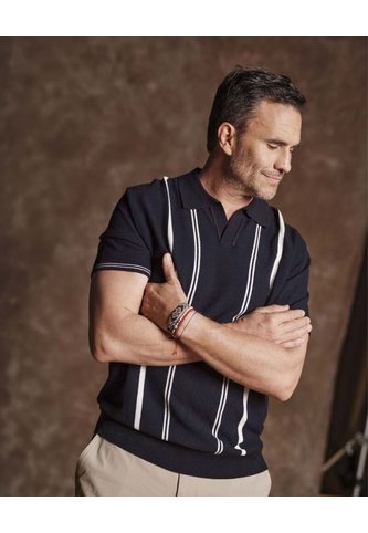 Polo Con Cuello V   Para Hombre Azul Patprimo Patprimo