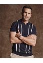 Polo Con Cuello V   Para Hombre Azul Patprimo de Patprimo