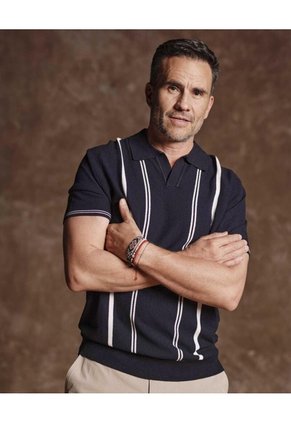 Polo Con Cuello V   Para Hombre Azul Patprimo