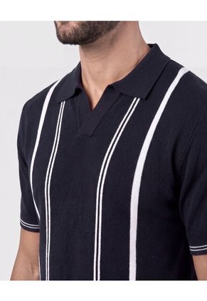 Polo Con Cuello V   Para Hombre Azul Patprimo