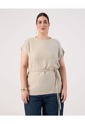 Blusa Para Mujer Manga Corta Color Crema Marca Patprimo #14121404