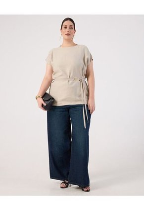 Blusa Para Mujer Manga Corta Color Crema Marca Patprimo #14121404