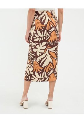 Falda Para Mujer Medio Color Café Marca Patprimo #30140397