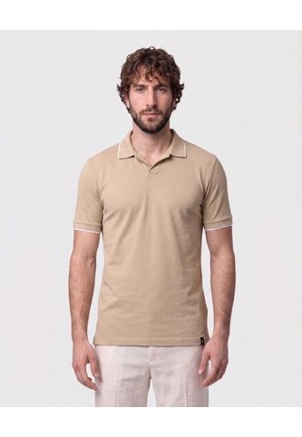 Polo Con Cuello Sin Botones   Para Hombre Beige Patprimo Patprimo