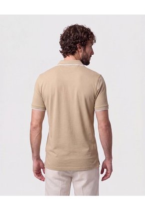 Polo Con Cuello Sin Botones   Para Hombre Beige Patprimo