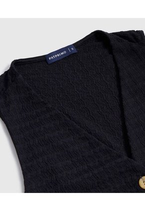 Chaleco  Para Mujer Punto Color Negro Marca Patprimo #30250047