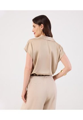 Blusa Para Mujer Manga Corta Color Café Marca Patprimo #30127768