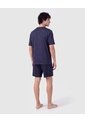 Pijama Corta Con Estampado Para Hombre  Para Hombre Azul Patprimo de Patprimo