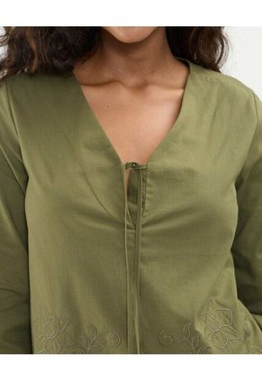 Blusa Bordada   Para Mujer Verde Patprimo