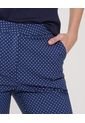 Pantalon Clásico Estampado  Para Mujer Azul Patprimo de Patprimo