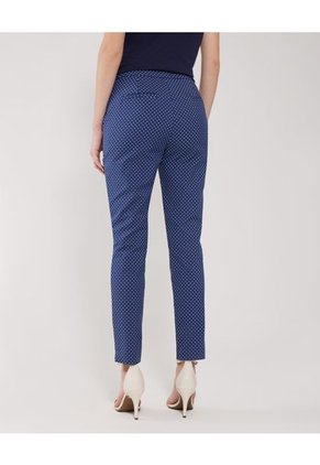 Pantalon Clásico Estampado Para Mujer Azul Patprimo