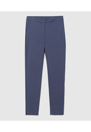 Pantalon Clásico Estampado Para Mujer Azul Patprimo