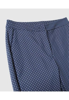 Pantalon Clásico Estampado Para Mujer Azul Patprimo