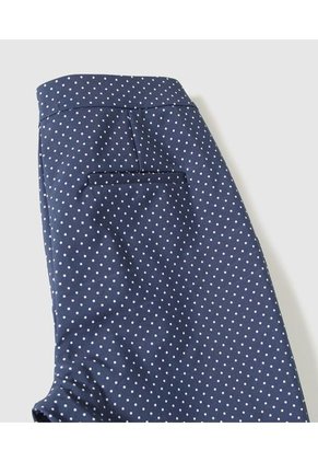 Pantalon Clásico Estampado Para Mujer Azul Patprimo