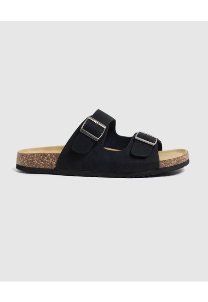 Sandalias De Doble Hebilla   Para Hombre Negro Patprimo