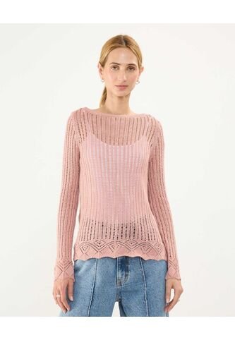 Saco Tejido Con Lurex  Para Mujer Rosa Patprimo Patprimo