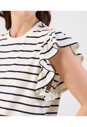 Camiseta  Para Mujer Manga Corta Cuello Redondo Color Crema Marca Patprimo #30097893
