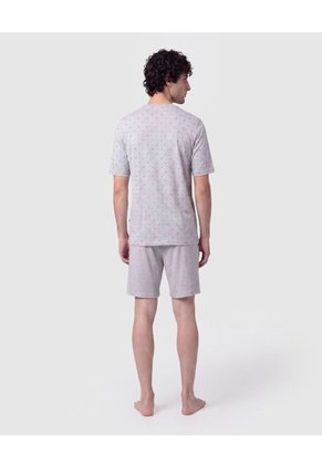 Pijama Corta Con Estampado Para Hombre  Para Hombre Gris Patprimo
