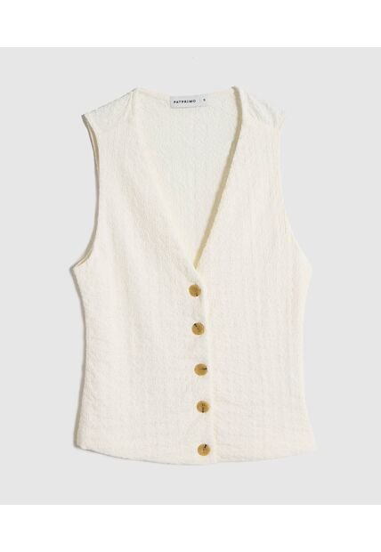 Chaleco  Para Mujer Punto Color Crema Marca Patprimo #30250047