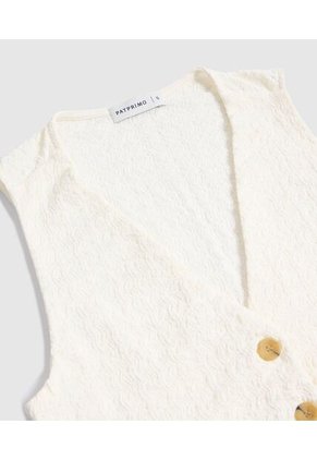 Chaleco  Para Mujer Punto Color Crema Marca Patprimo #30250047