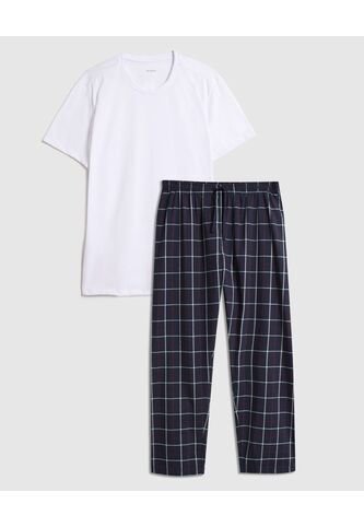 Conjunto De Pijama A Cuadros   Para Hombre Azul Patprimo Patprimo