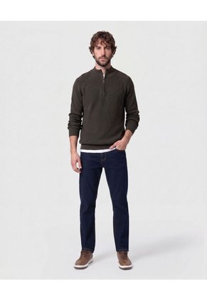 Suéter De  Con Cremallera Y Textura  Para Hombre Verde Patprimo
