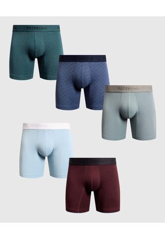 Set X5 Bóxers Largos Ergonómicos Con Detalles  X5 Para Hombre Surtido Patprimo Patprimo