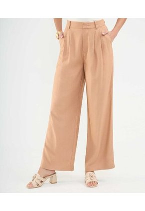 Pantalón En Efecto Lino  Para Mujer Café Patprimo