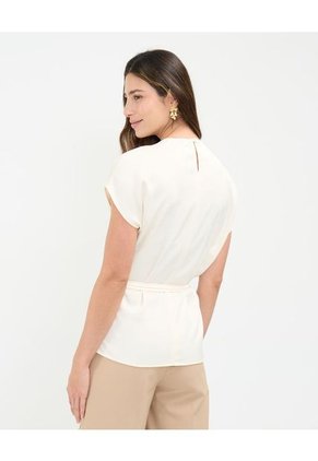 Blusa Para Mujer Manga Corta Color Crema Marca Patprimo #30123480